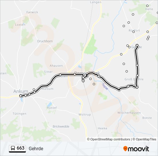 663 bus Line Map