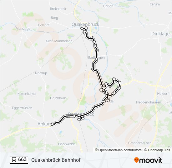 663 bus Line Map