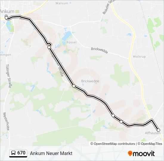 670 Bus Line Map