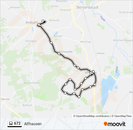 672 bus Line Map