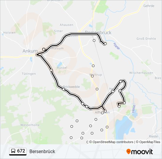 672 bus Line Map