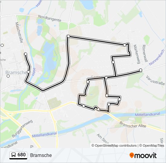 680 bus Line Map