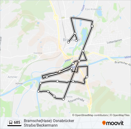 685 bus Line Map