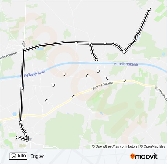 Buslinie 686 Karte