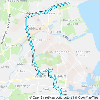6 Route: Fahrpläne, Haltestellen & Karten - Wilhelmshaven