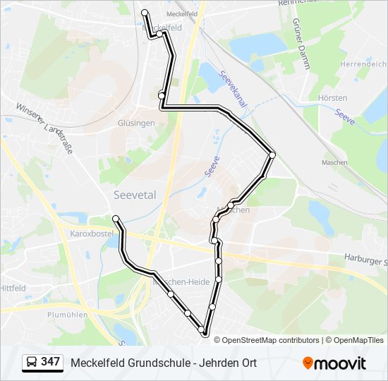 347 bus Line Map