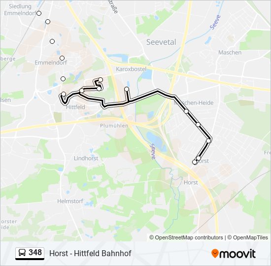 348 bus Line Map