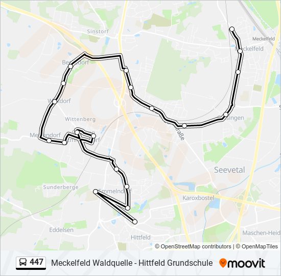 447 bus Line Map