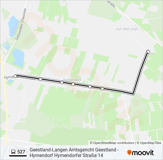 527 bus Line Map