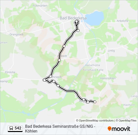 542 bus Line Map