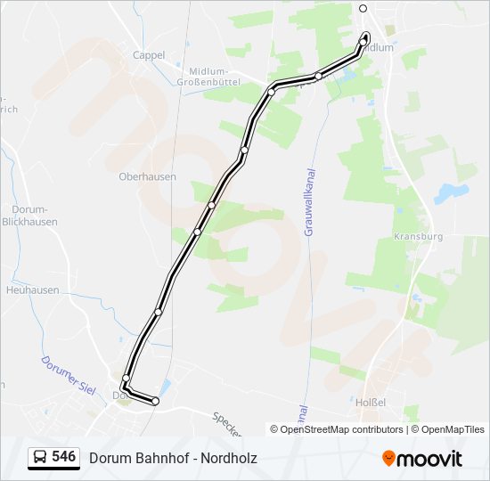 546 bus Line Map