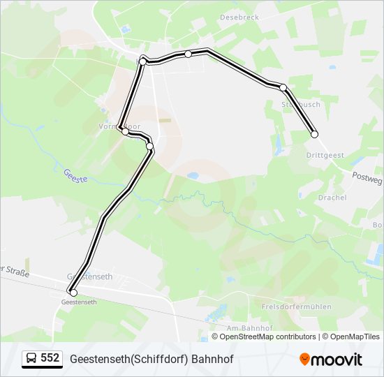 552 bus Line Map