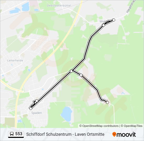 553 bus Line Map