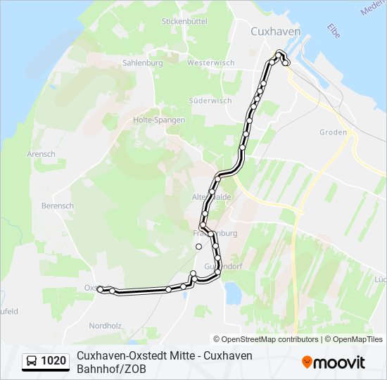 1020 bus Line Map