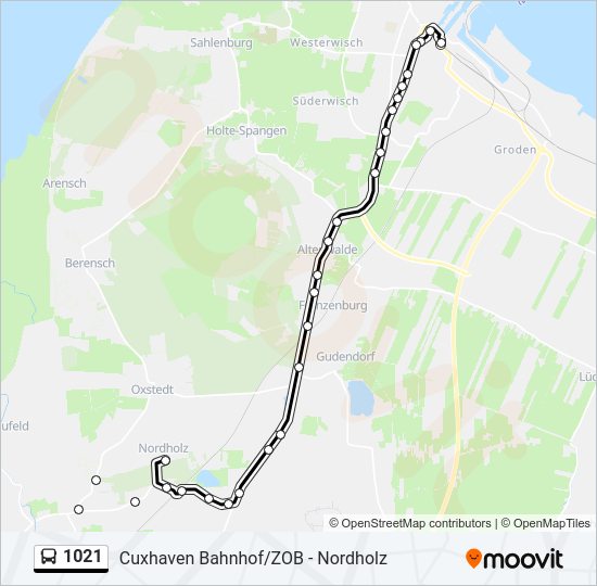 1021 bus Line Map