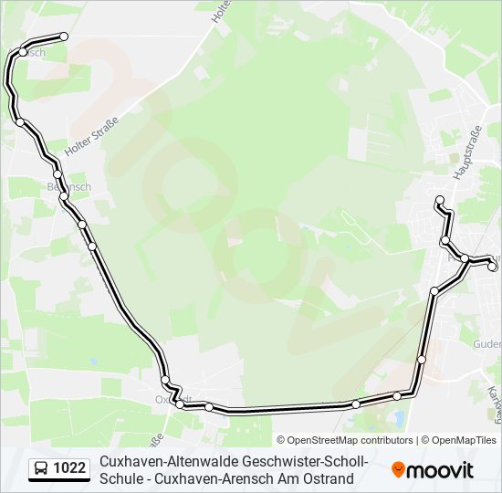 1022 bus Line Map