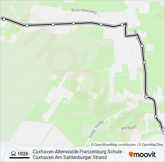 1026 bus Line Map