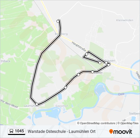 1045 bus Line Map