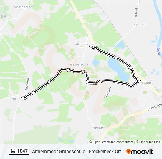 1047 bus Line Map