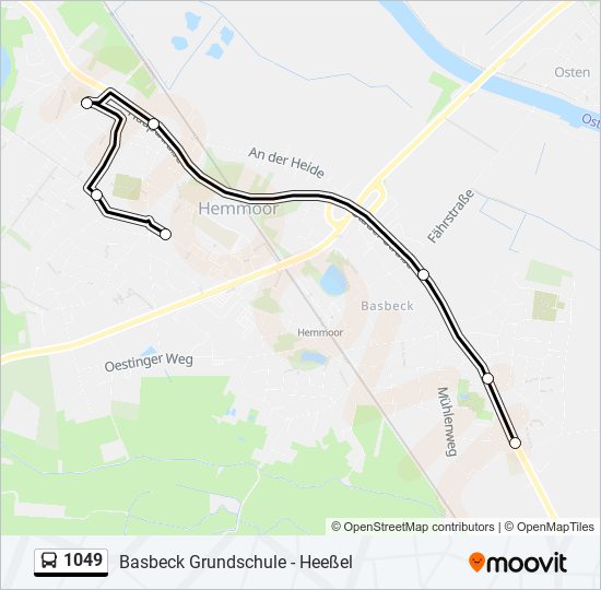 1049 bus Line Map