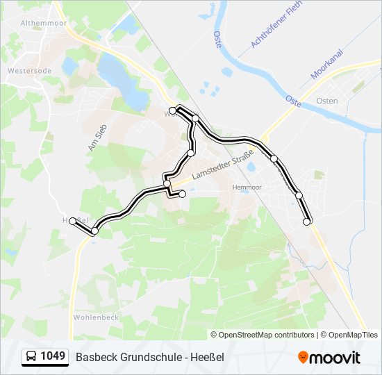 1049 bus Line Map