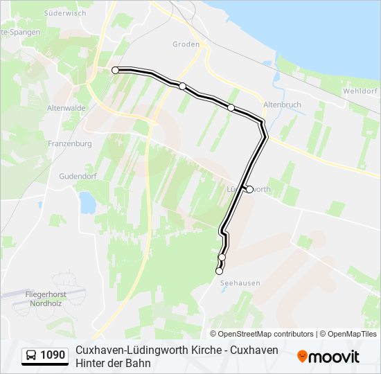 1090 bus Line Map