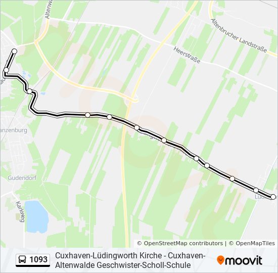 1093 bus Line Map