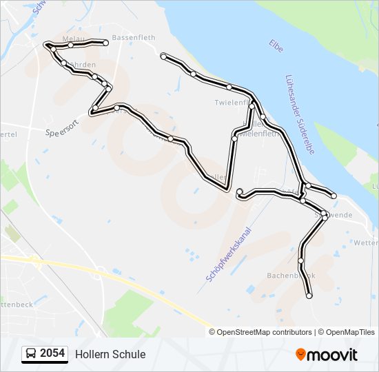 2054 bus Line Map