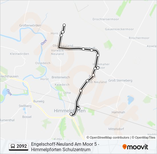 2092 bus Line Map