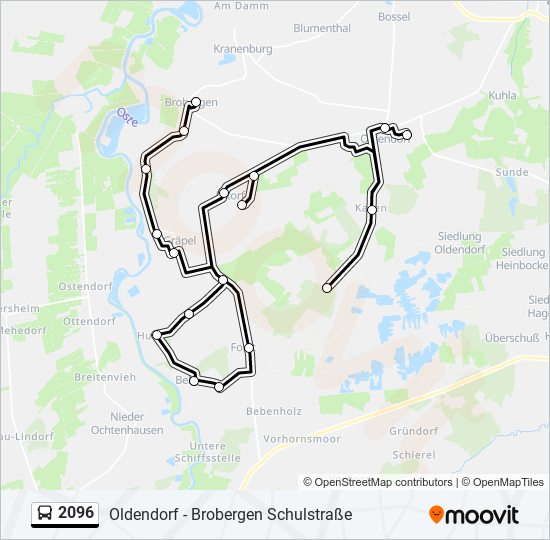 Buslinie 2096 Karte