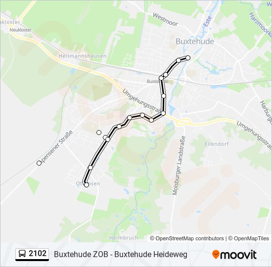 2102 bus Line Map