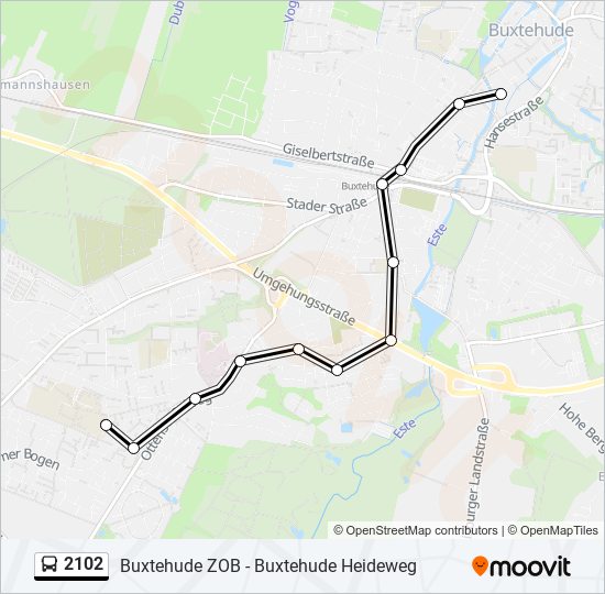 2102 bus Line Map