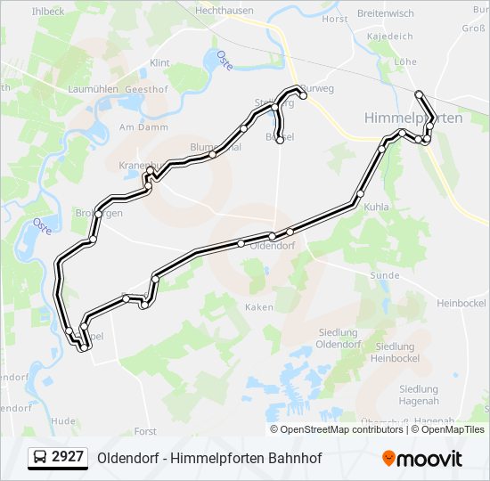 2927 bus Line Map