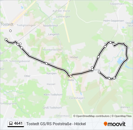 4641 bus Line Map