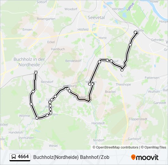 4664 bus Line Map