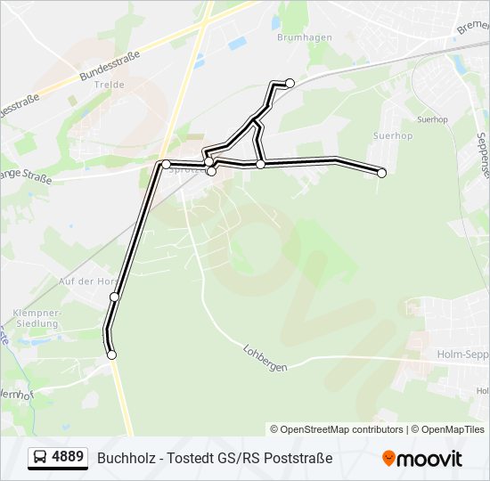 4889 bus Line Map