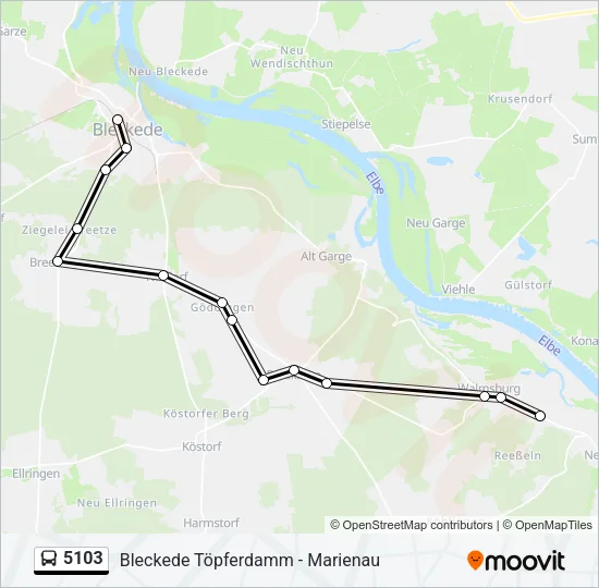 Автобус 5103: карта маршрута