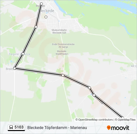 Автобус 5103: карта маршрута