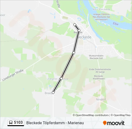 Автобус 5103: карта маршрута