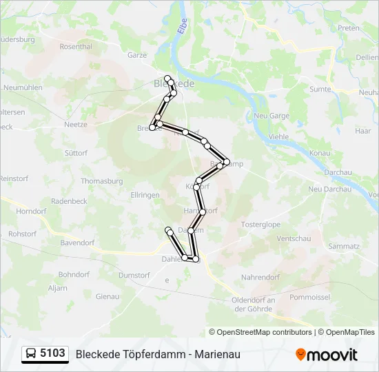 Автобус 5103: карта маршрута