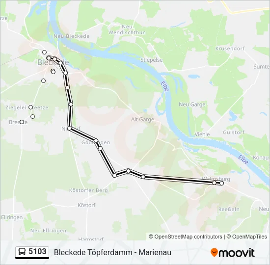 Автобус 5103: карта маршрута