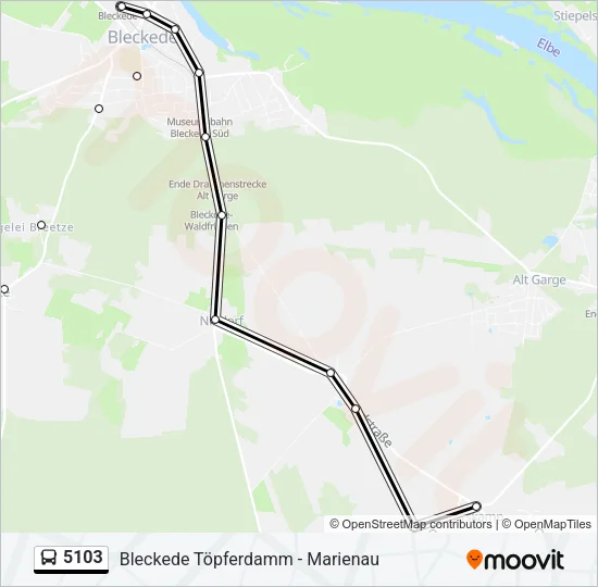 Автобус 5103: карта маршрута