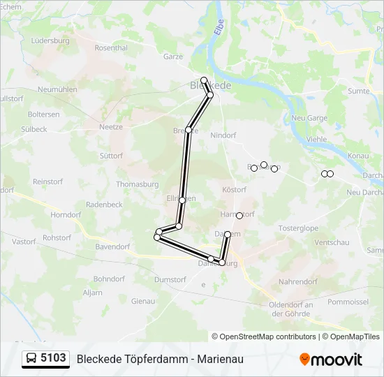 Автобус 5103: карта маршрута