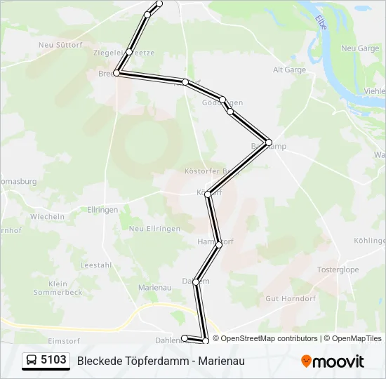Автобус 5103: карта маршрута