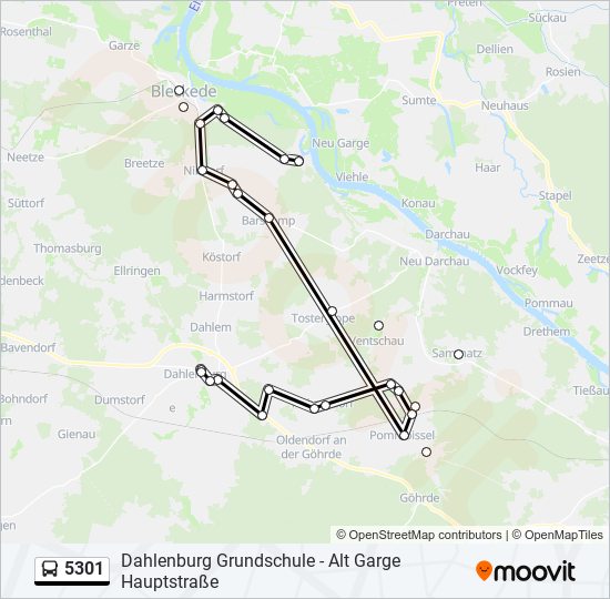 5301 bus Line Map