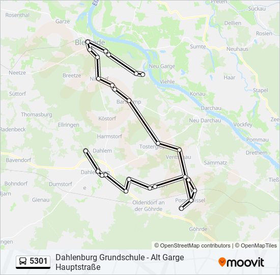 5301 bus Line Map