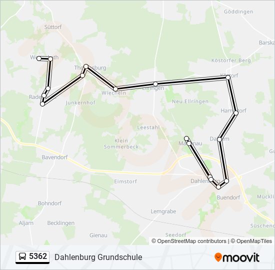 5362 bus Line Map