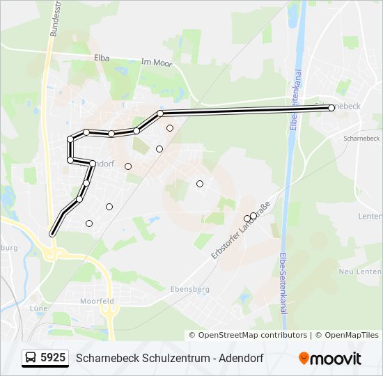 5925 bus Line Map