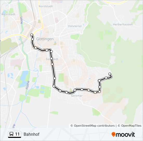 11 bus Line Map