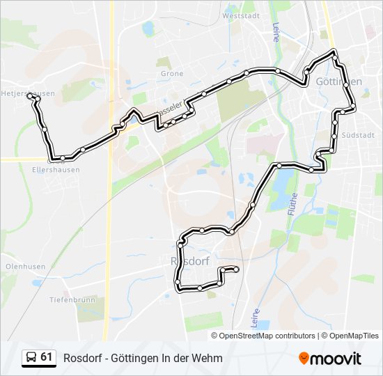 61 bus Line Map